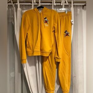 Disney Parks Mickey Mouse Yellow Matching Sweatsuit